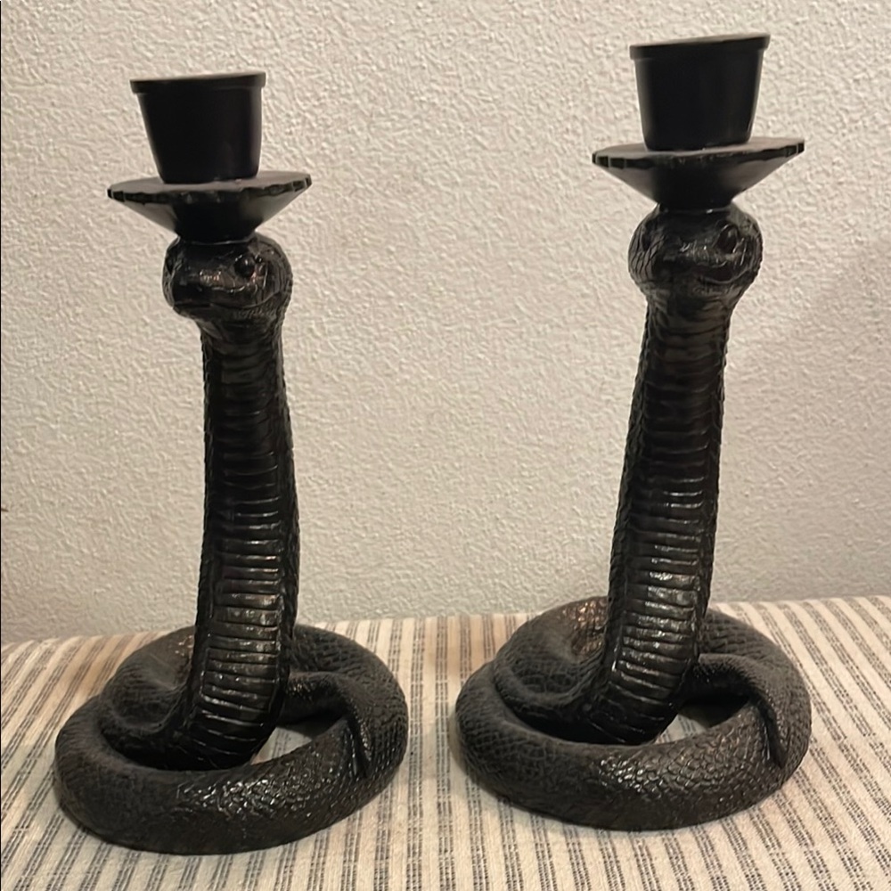 Snake candle stick holders set of 2